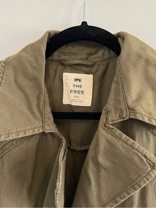We The Free Olive Military Field Trench Coat NWOT - Picture 4 of 8